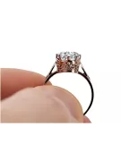 Ring Zircon Sterling silver rose gold plated Vintage craft vrc366rp